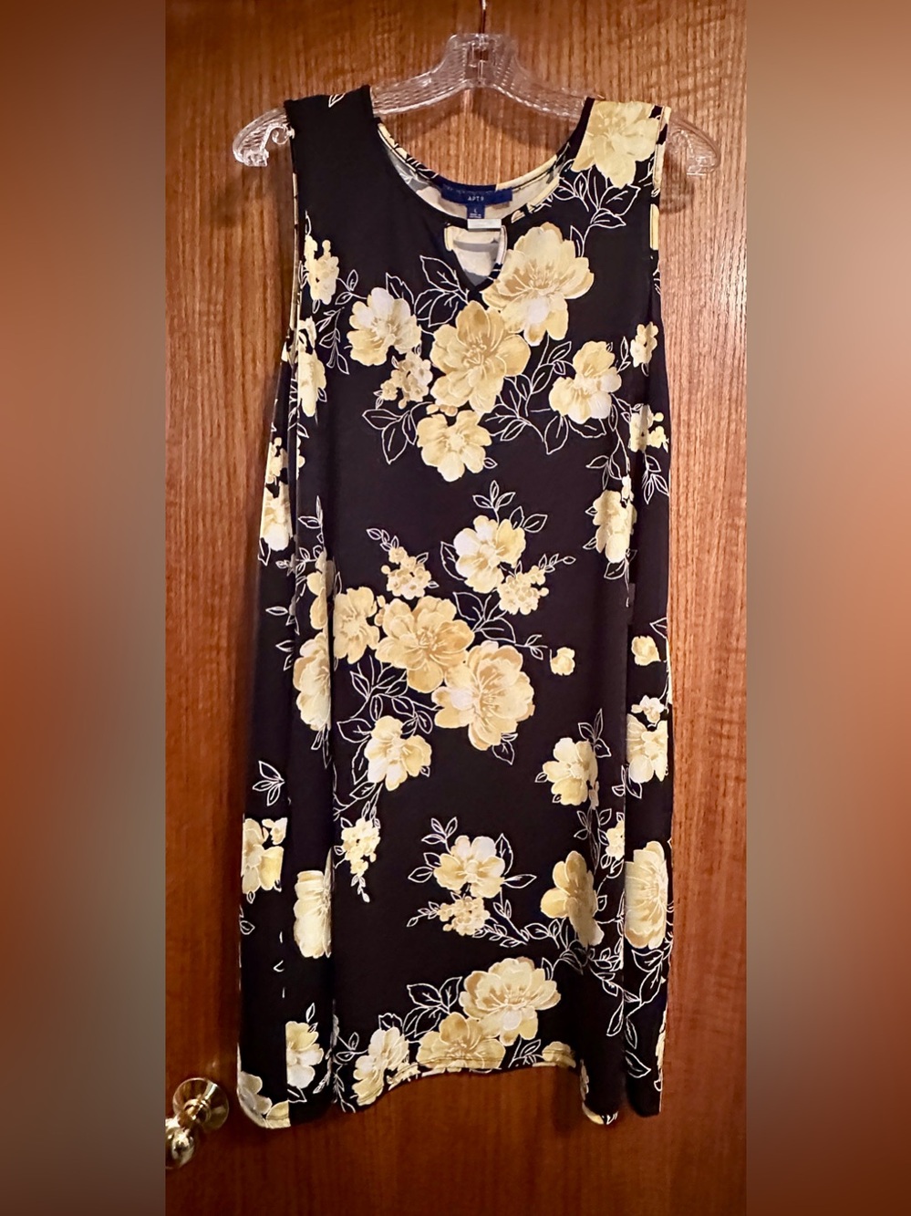 Cute Black Dress with Yellow Floral Print